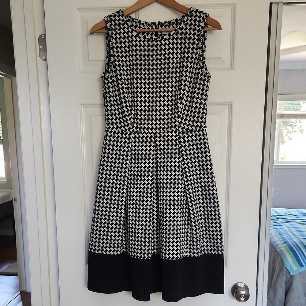 Calvin Klein Black and White Midi Dress
